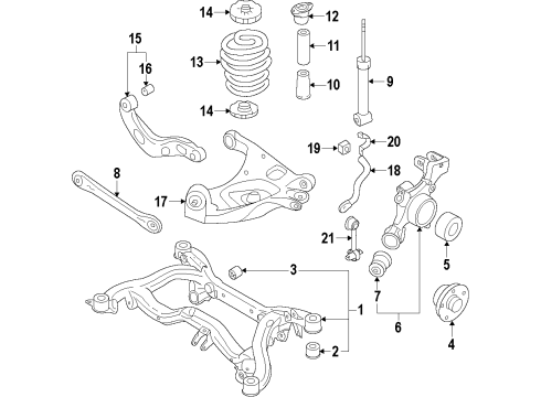 2009 Audi S4 Rear Suspension, Control Arm Diagram 5