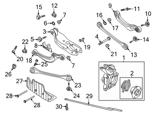 2022 Audi RS7 Sportback Rear Suspension, Lower Control Arm, Upper Control Arm, Ride Control, Stabilizer Bar, Suspension Components