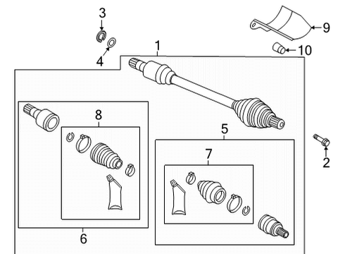 2020 Audi A3 Quattro Inner Joint Assembly Diagram for 1K0-498-103-N