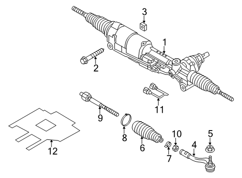 2012 Audi A6 Quattro Steering Column & Wheel, Steering Gear & Linkage Diagram 3