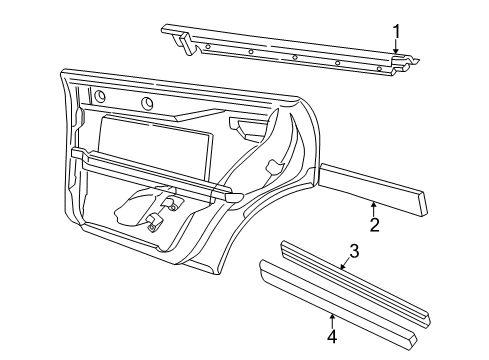 1996 Audi A4 Exterior Trim - Rear Door