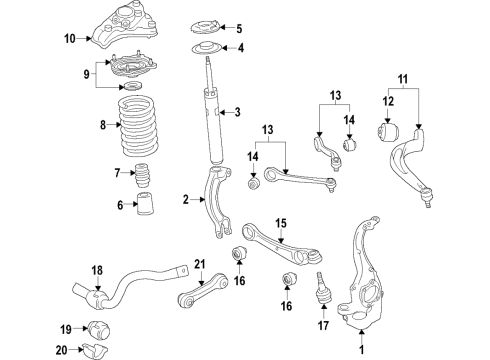 2019 Audi A5 Sportback Suspension Components, Lower Control Arm, Upper Control Arm, Ride Control, Stabilizer Bar