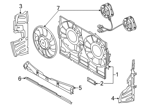 2013 Audi A8 Quattro Cooling System, Radiator, Water Pump, Cooling Fan Diagram 2