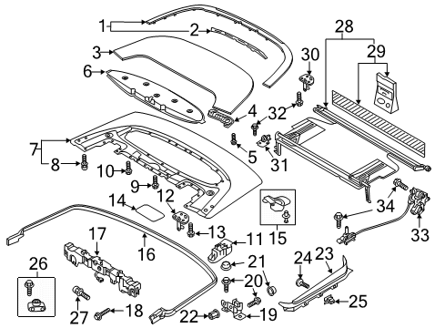 2022 Audi S5 Storage Compartment Cover