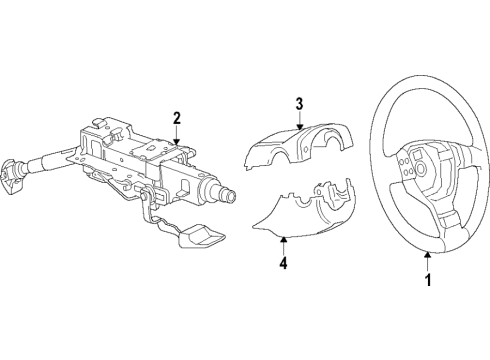 2017 Audi TT Quattro Steering Column & Wheel, Steering Gear & Linkage Diagram 1