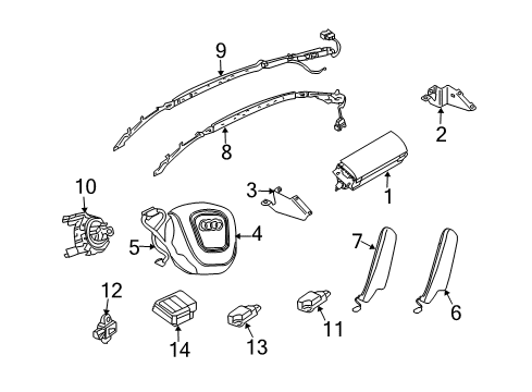 2007 Audi S4 Air Bag Components