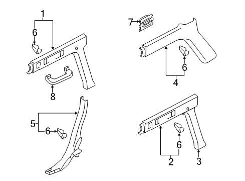 1998 Audi A6 Quattro Interior Trim - Quarter Panels