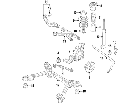 2014 Audi A6 Rear Suspension, Control Arm Diagram 5