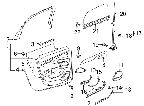 2020 Audi A8 Quattro Interior Trim - Rear Door