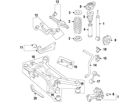 2010 Audi TT Quattro Rear Suspension, Control Arm Diagram 2