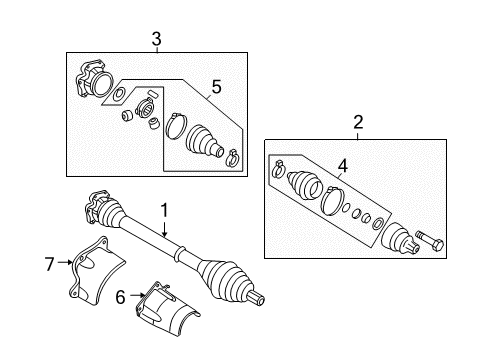 2006 Audi S4 Drive Axles - Front Diagram 2