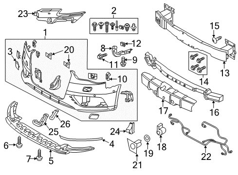 2017 Audi A3 Front Bumper Diagram 1