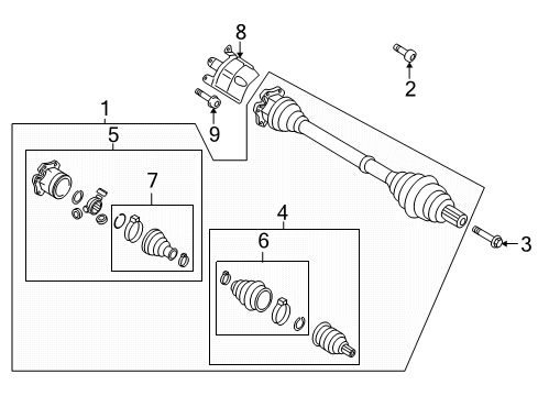 2017 Audi A4 Drive Axles - Front Diagram 1