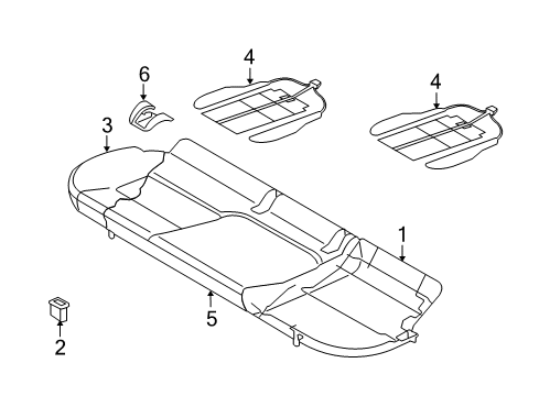 2011 Audi A4 Rear Seat Components Diagram 1