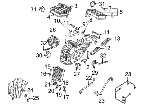 2015 Audi Q7 Heater Core Diagram for 7L0-819-032-A