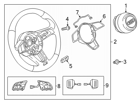 2020 Audi S5 Sportback Steering Column & Wheel, Steering Gear & Linkage Diagram 7