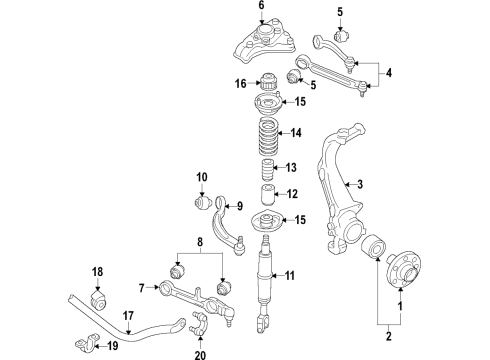 2019 Audi A4 Quattro Stabilizer Bar Bushing Diagram for 8K0-411-327-B