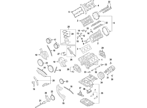 2007 Audi A4 Quattro Engine Parts & Mounts, Timing, Lubrication System Diagram 8