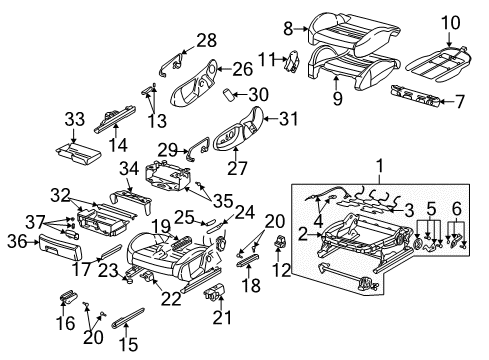 2005 Audi S4 Front Seat Components Diagram 10