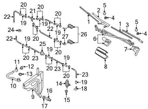 2013 Audi Q7 Wiper & Washer Components