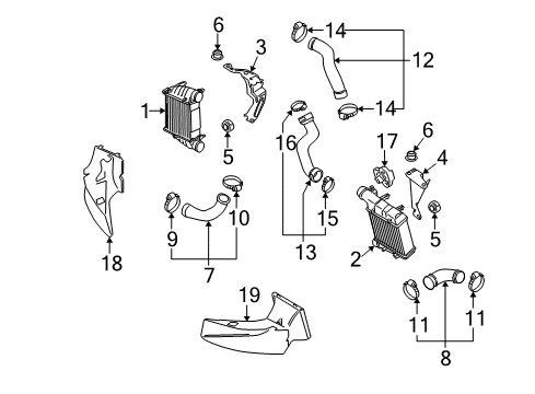 2005 Audi A4 Intercooler Diagram for 8E0-145-805-N
