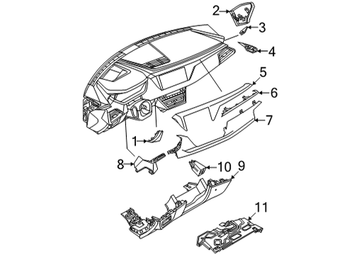 2024 Audi e-tron GT Instrument Panel Components Diagram 1