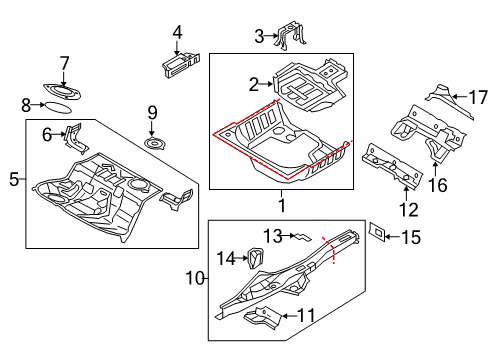 2014 Audi A4 Rear Body - Floor & Rails