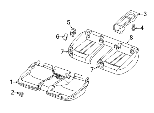 2020 Audi S5 Rear Seat Components Diagram 4