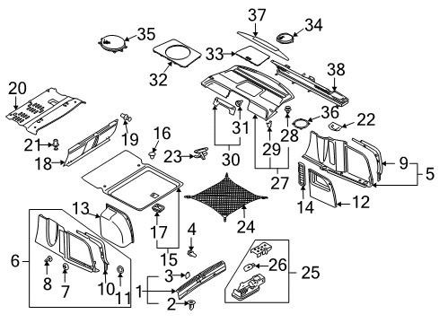 2008 Audi S8 Interior Trim - Rear Body