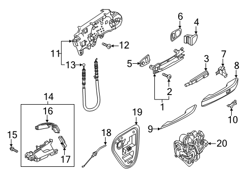 2019 Audi RS5 Sportback Lock Cable Diagram for 8W8-839-085-B