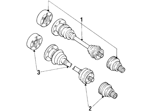 1991 Audi 100 Quattro Axle Shaft - Rear