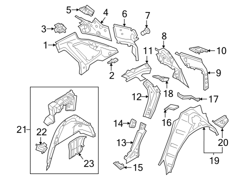 2024 Audi Q8 e-tron Inner Structure - Quarter Panel