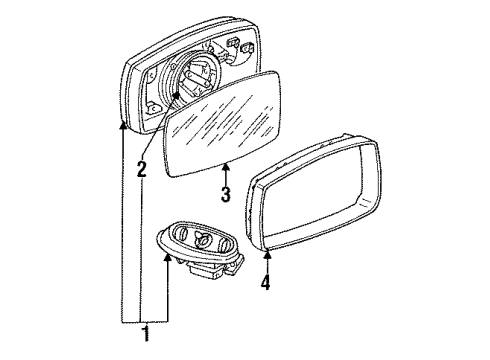 1998 Audi Cabriolet Outside Mirrors