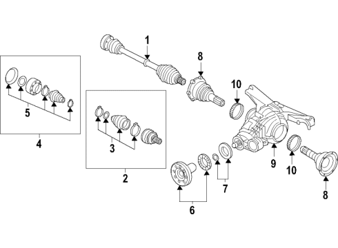 2020 Audi A8 Quattro Rear Axle, Axle Shafts & Joints, Differential, Drive Axles, Propeller Shaft