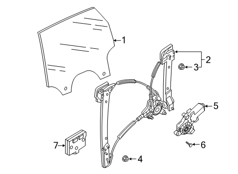 2022 Audi e-tron Quattro Glass - Rear Door