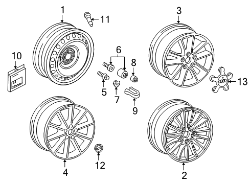 2016 Audi S3 Wheels, Covers & Trim Diagram 3