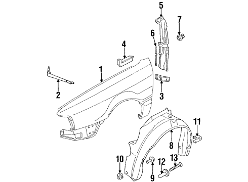 1998 Audi Cabriolet Fender & Components