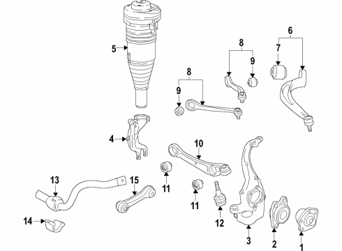 2021 Audi e-tron Sportback Front Suspension, Control Arm Diagram 2