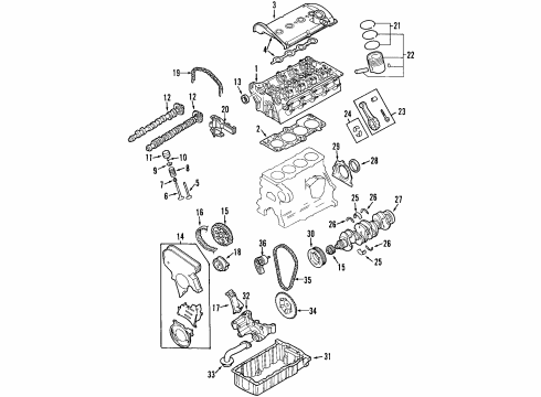 2006 Audi TT Engine Parts, Mounts, Cylinder Head & Valves, Camshaft & Timing, Oil Pan, Oil Pump, Crankshaft & Bearings, Pistons, Rings & Bearings