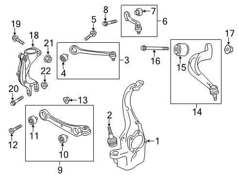 2019 Audi A8 Quattro Front Suspension, Control Arm Diagram 1