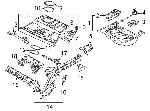 2009 Audi A6 Quattro Rear Body - Floor & Rails Diagram 2