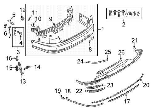 2021 Audi S8 Bumper & Components - Rear Diagram 1