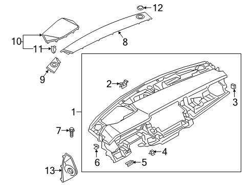 2020 Audi S8 Instrument Panel, Body Diagram 2