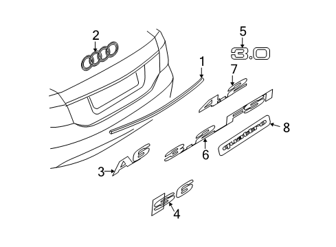 2006 Audi A6 Quattro Exterior Trim - Trunk Lid