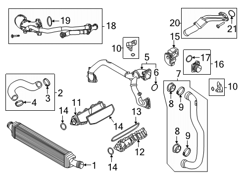 2019 Audi S5 Intercooler Diagram for 8W0-145-805-AE