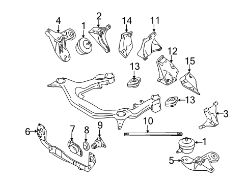 2006 Audi S4 Engine & Trans Mounting Diagram 1