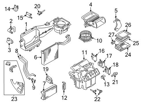 2006 Audi A4 Quattro A/C Evaporator & Heater Components