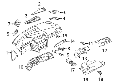 2012 Audi A4 Cluster & Switches, Instrument Panel Diagram 3