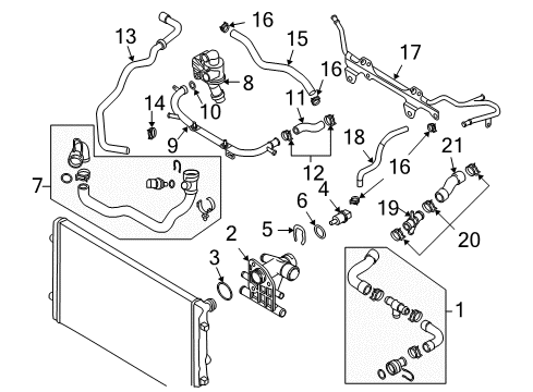 2010 Audi TT Quattro Hoses, Lines & Pipes