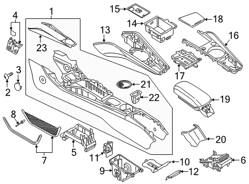 2018 Audi TT RS Quattro Center Console Diagram 1